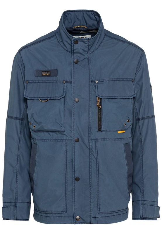 camel active Men's Lightweight Blouson with Stand-Up Collar, blue, 18