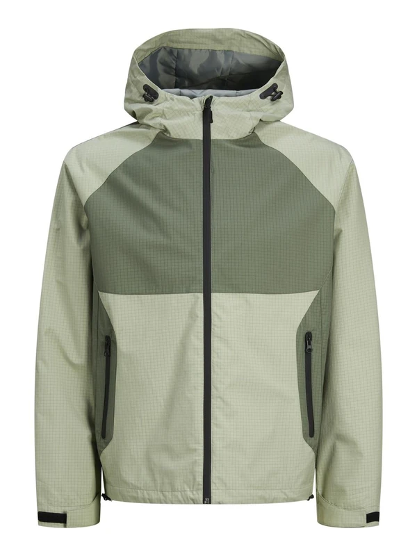 JACK&JONES Men's JCOTHREAD Light Jacket, All-Weather Jacket, Desert Sage/Detail: Agave Green Blocking, XL, Desert Sage/Detail:agave Green Blocking, XL - Image 1