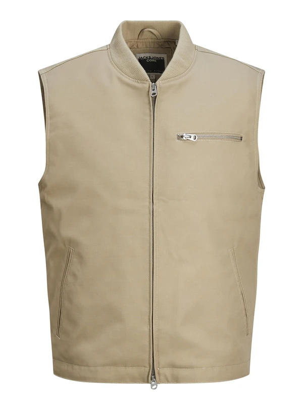 JACK&JONES Men's JCOCOLLECTIVE Worker Vest, Crockery, M, Crockery, M - Image 1