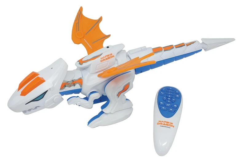 Radiocom ODS Mars // 12 Dragon, Infrared Radio-Controlled Dinosaur, Robot with Movement, Sound and Dance Functions, Length 46.5 cm, Recommended Age +5 Years