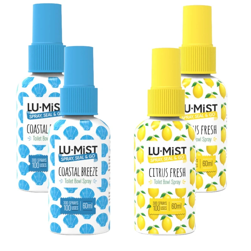 Lu-mist Lu-Mist 4 x 60ml Assorted Toilet Bowl Spray Pack (Citrus Fresh & Coastal Breeze)