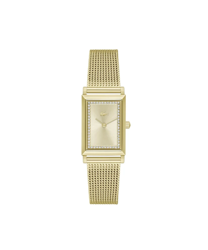Lacoste Two Hand Quartz Movement Watch for Women CATHERINE Collection with Gold colored Stainless Steel Mesh Bracelet - 2001315