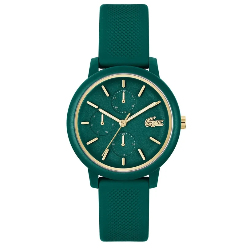 Lacoste Analogue Multifunction Quartz Watch for Women LACOSTE.12.12 Multi Collection with Green Silicone Bracelet - 2001329