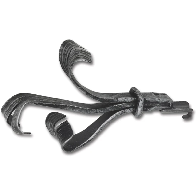 Schösswender Decorative Part for Curtain Rod, Rustic, Decorative Piece can be Used on The Left and Right, Length 190 mm, Wrought Iron, Black