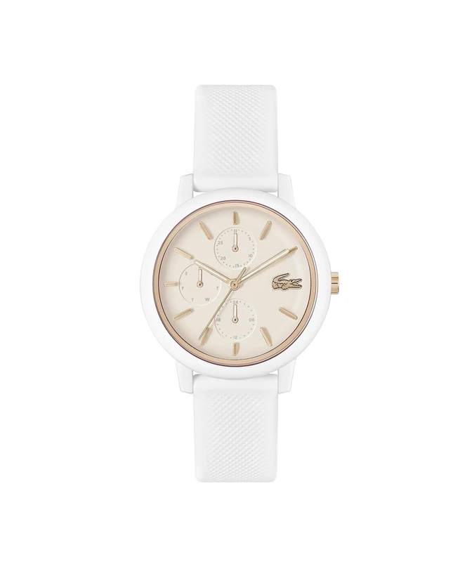 Lacoste Analogue Multifunction Quartz Watch for Women LACOSTE.12.12 Multi Collection with White Silicone Bracelet - 2001326