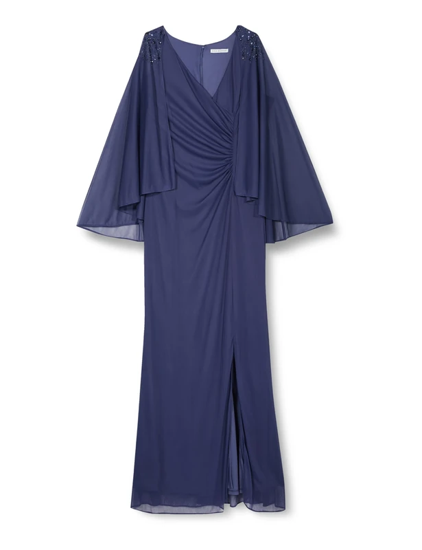Gina Bacconi Women's V Neck Embellished Maxi Dress Cocktail, Violet, 16