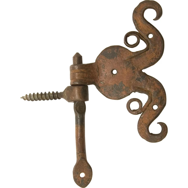 SCHÖRGHOFER & FREHE Ernegg Cabinet Door Hinge - Forged Hinge Antique Decoration for Cupboard Doors - Antique Rusty Waxed Iron