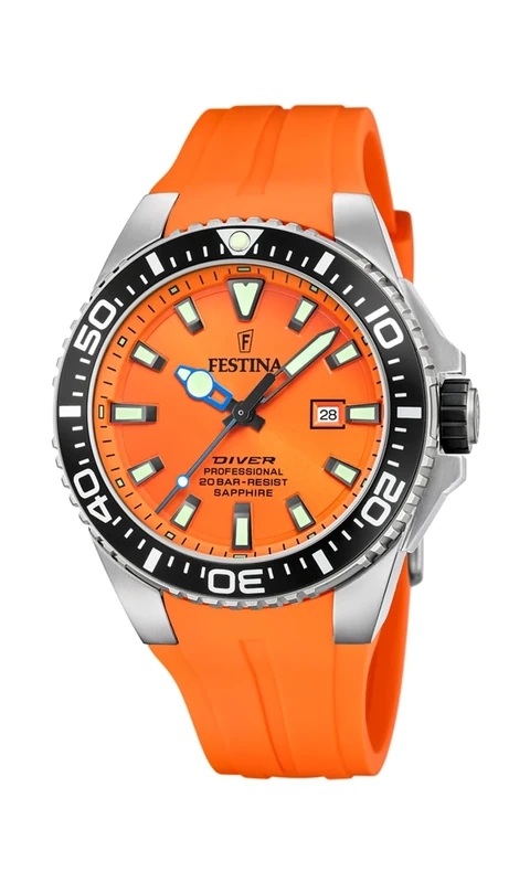 Festina Mens Divers Watch - WR 200M - with Rubber Strap F20664/4