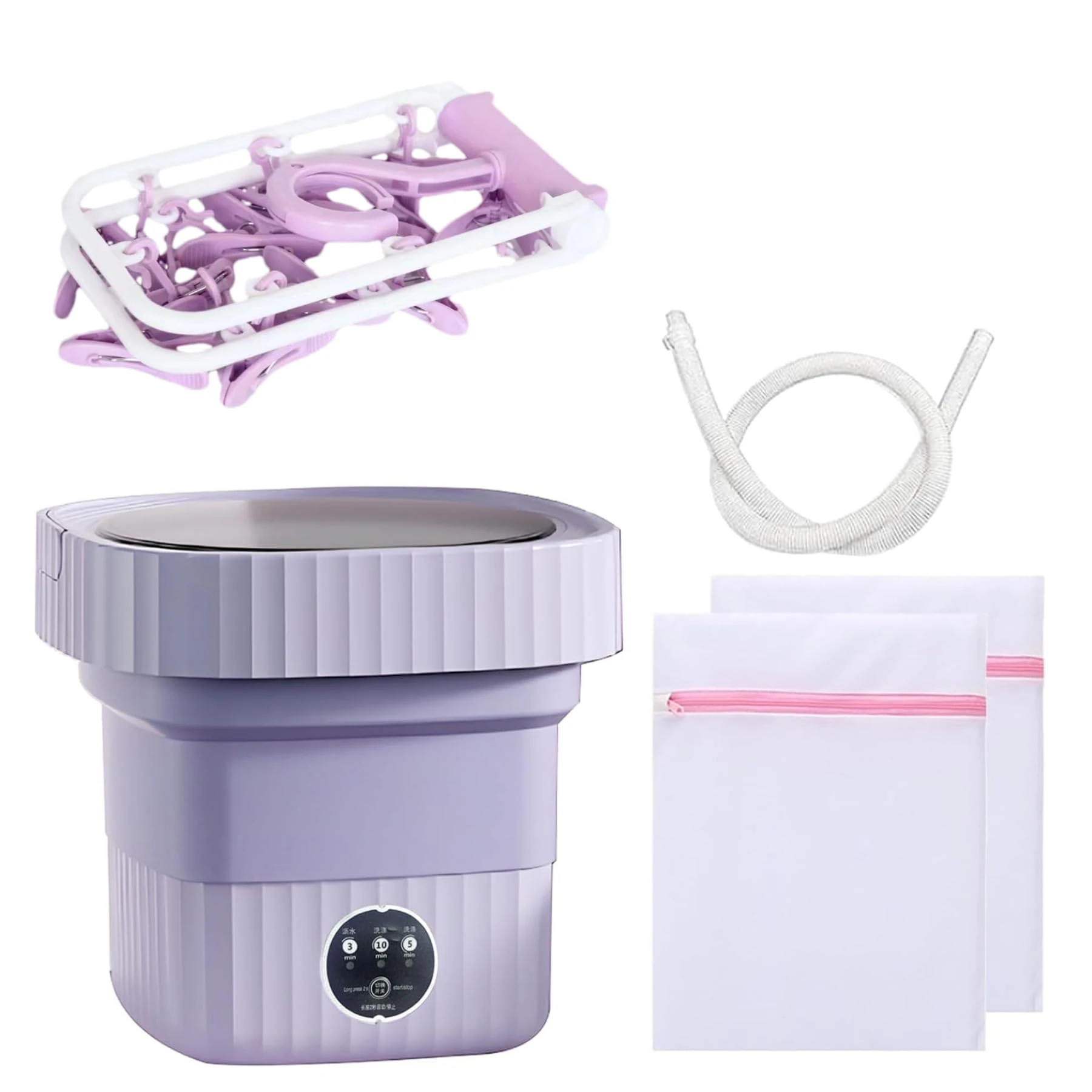 AOUXSEEM Portable Mini Washing Machine, 6L Ultrasonic Turbine Washer for Underware/Socks/Towels/Pillow Case Little Fabric Things Seperate Laundry, Foldable, Camping, Dormitories, Travel, Apartments