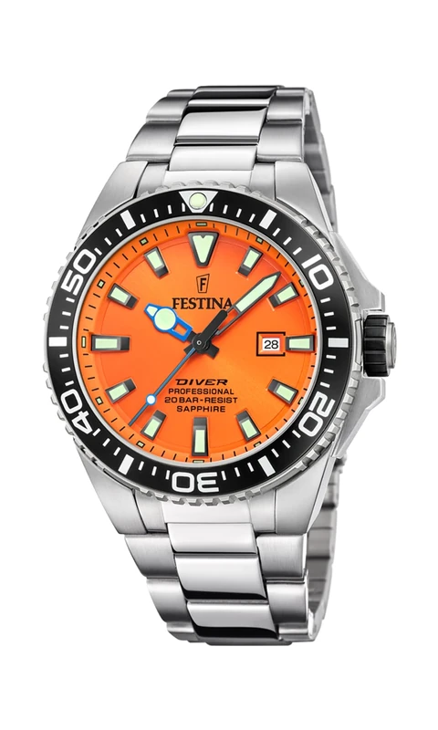 Festina Mens Divers Watch - WR 200M - with Steel Bracelet F20663/4