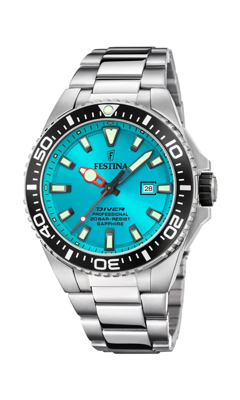 Festina Mens Divers Watch - WR 200M - with Steel Bracelet F20663/5