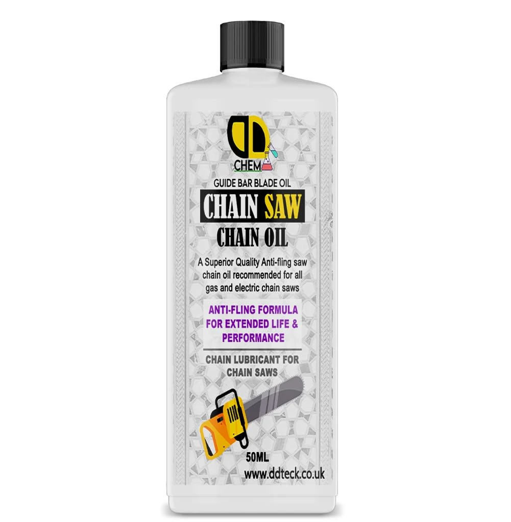 DD Teck 50ml | Chainsaw Chain & Bar Oil For All Makes & Models, Premium Lubricant, Anti Rust Chainsaw Chain Oil, Non Toxic Lubricating Bio Mineral Oil (50ml)