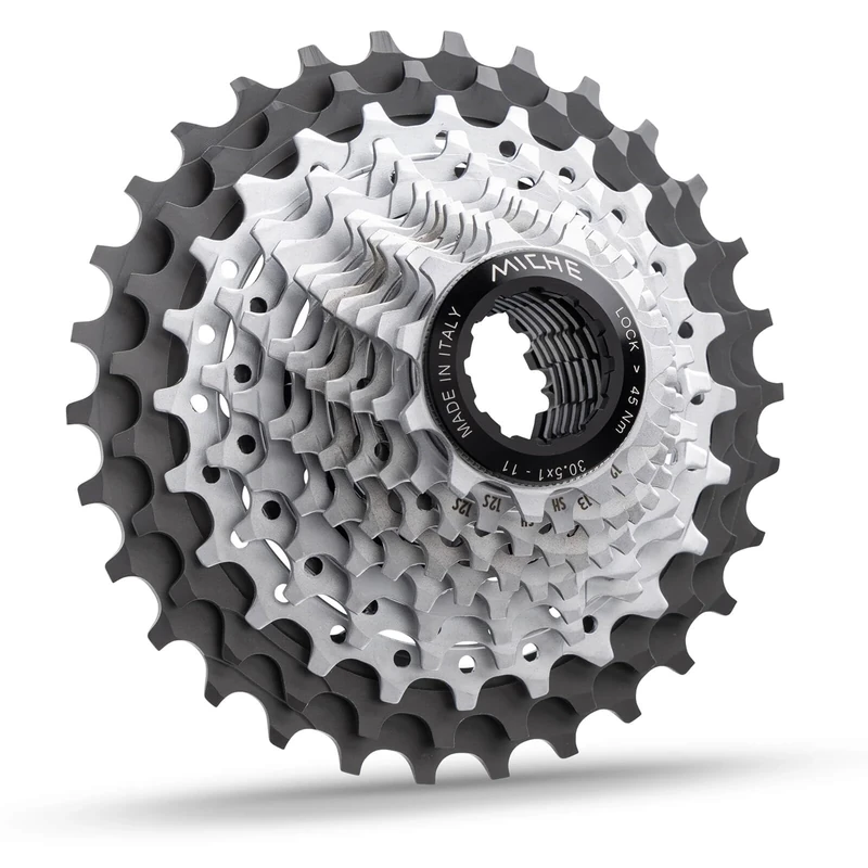 Miche Primato K12 12 Speed Cassette, Silver/Black, 11/34t, Compatible with Shimano HG