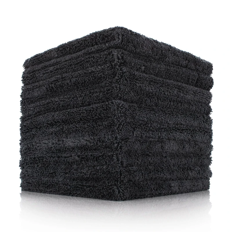 The Rag Company - Creature Edgeless Auto Detailing Towels (10-Pack) Professional 70/30 Blend, Dual-Pile Plush Microfiber, Buffing & Polishing, 420gsm, 16in x 16in, Black