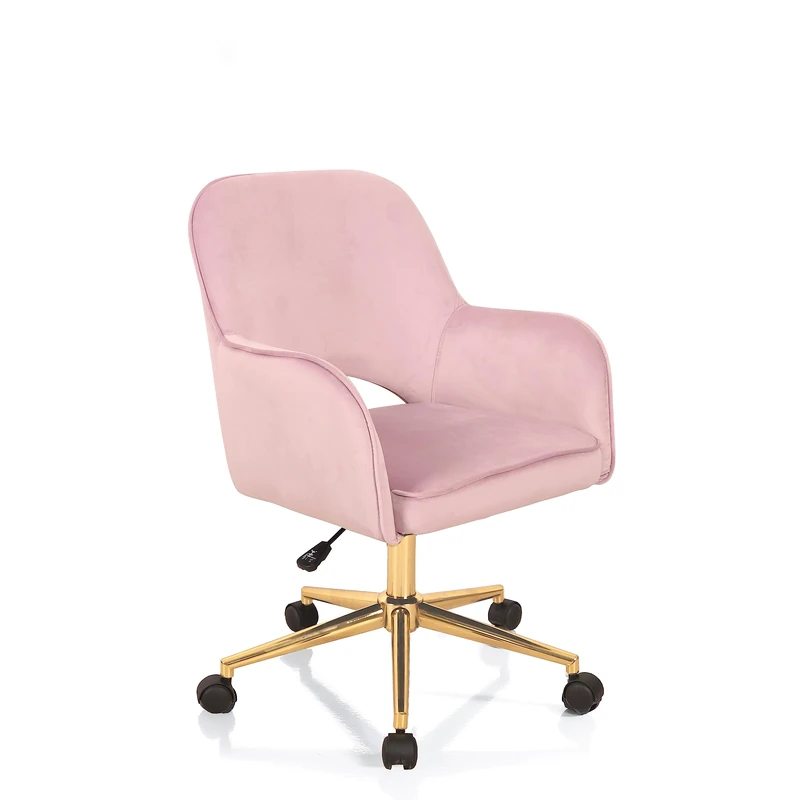 Wink Design Shady Pink Office Chair - Pink Velvet & Gold Metal