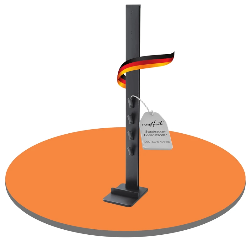 PureMounts PM-VAC-00-V2, Vacuum Cleaner Floor Stand, Aluminium, Black