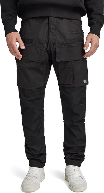 G-Star Men's 3D Utility Tapered Fit Cargo Pants Trouser, Dark Black, 33 W/32 L