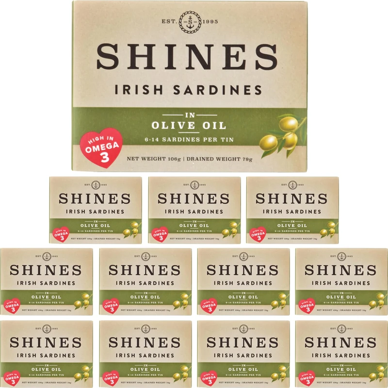 Shines Tinned Sardines in Olive Oil - 12 x 106g Cans