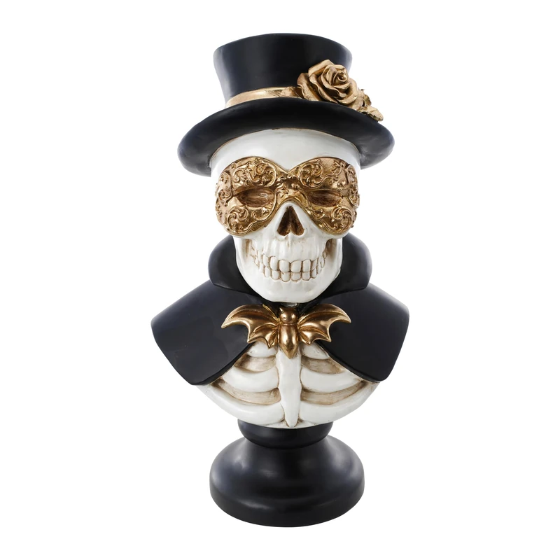 Chaks Bust Sculpture Baroque Skeleton Mister Venice Halloween Decoration Figure Carnival