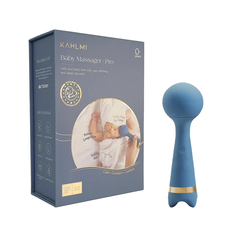 Kahlmi Baby Massager for Baby Constipation, Gas Relief, Colic Calm, and Baby Sleep Aid, Edible-Grade Silicone Baby Soother Single Unit