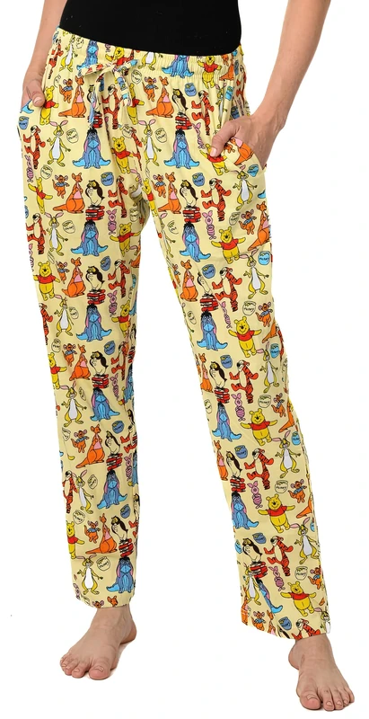 Disney Womens Lounge Pants Pajama Bottoms All Over Print Cotton, Pooh & Friends, S - Image 1