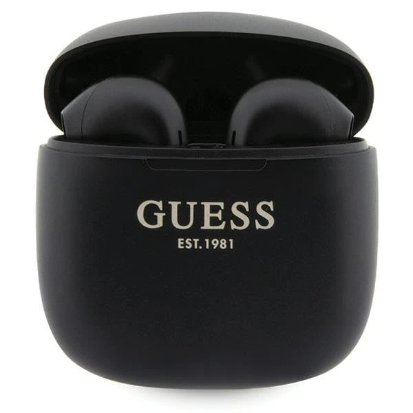 Guess GUTWST26PSK TWS Bluetooth Headphones + Docking Station Black Classic EST Logo
