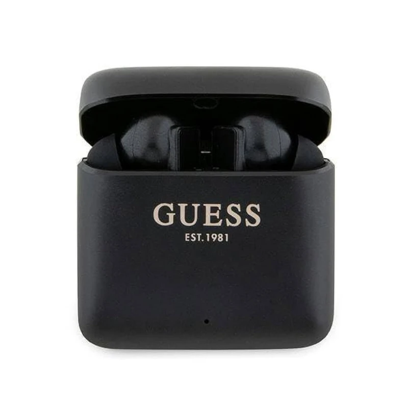 CG MOBILE Guess True Wireless Bluetooth Earbuds Satined Finish with Printed Logo - Black