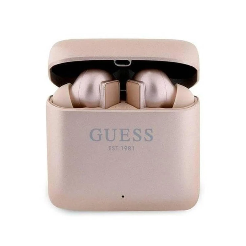 CG MOBILE Guess True Wireless Bluetooth Earbuds Satined Finish with Printed Logo - Pink