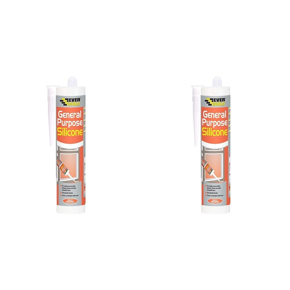 Everbuild GPSBK General Purpose Silicone Sealant, Black, 280 ml (Pack of 2)