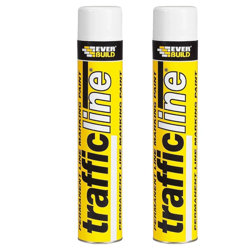 Everbuild SIKA Trafficline Duty White Spray Paint - 700ml x2
