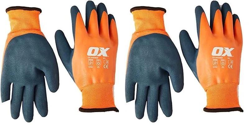 OX Waterproof Thermal Latex Glove Size 9 / Large (Pack of 2)