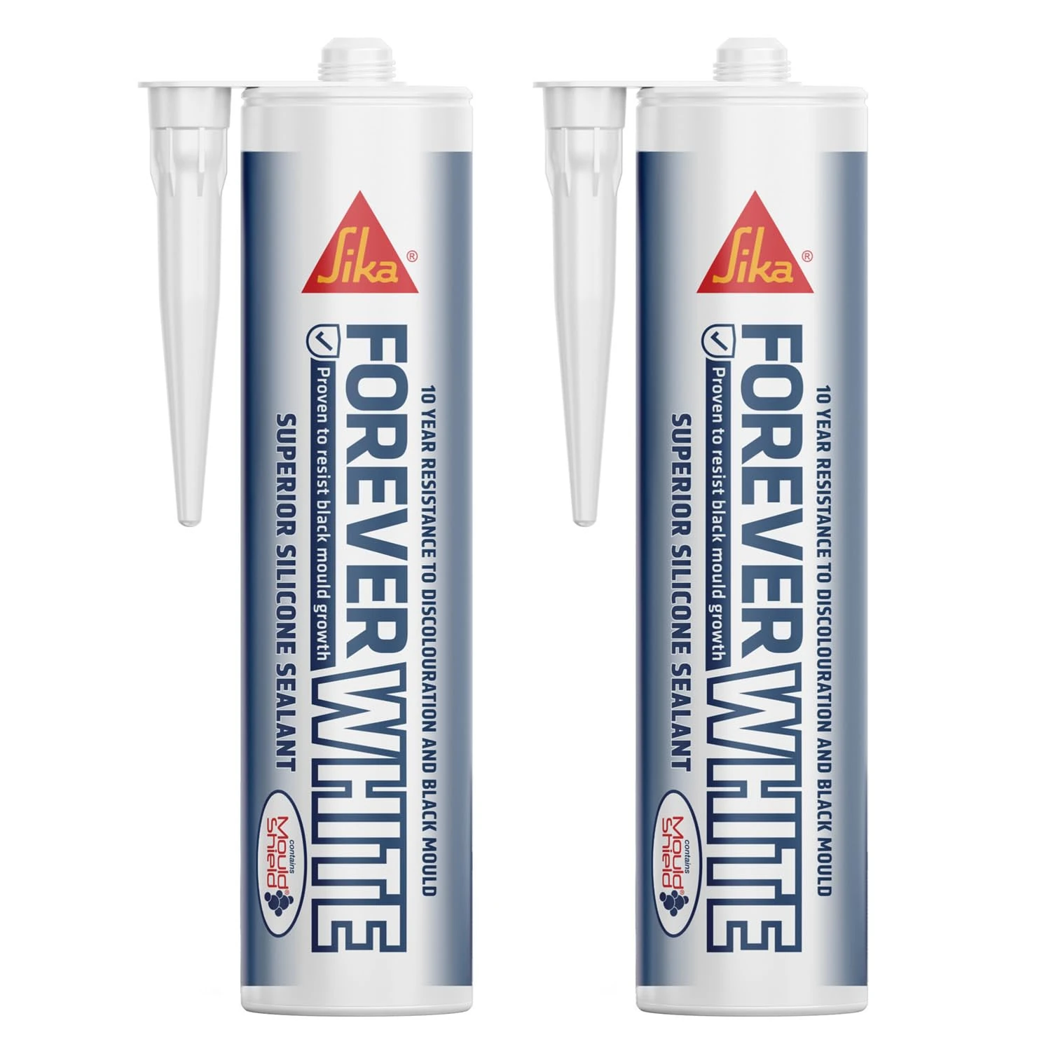 Everbuild Forever Anti-Mould, Superior Hygienic Silicone Sealant for Areas of High Humidity - White - 295ml (Pack of 2)