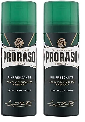 Proraso Green Refresh Shaving Foam, 50 ml (Pack of 2)