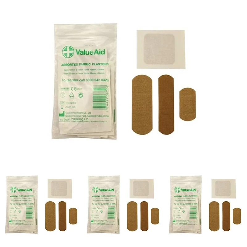 Value Aid Assorted Fabric Plasters - Pack of 80