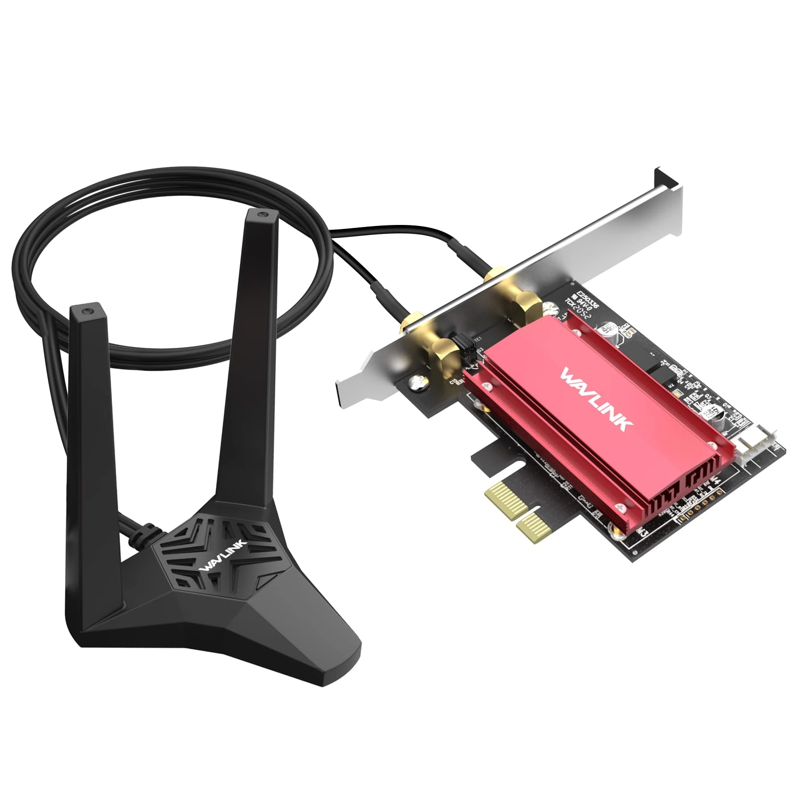 Wavlink 2025 New AX5400M WiFi 6E PCIe Network Card, Tri-Band AX210 Wireless Adapter with Bluetooth 5.3, MU-MIMO, WPA3, OFDMA, Low-Profile Bracket, Heat Sink, for Windows 10/11 PC