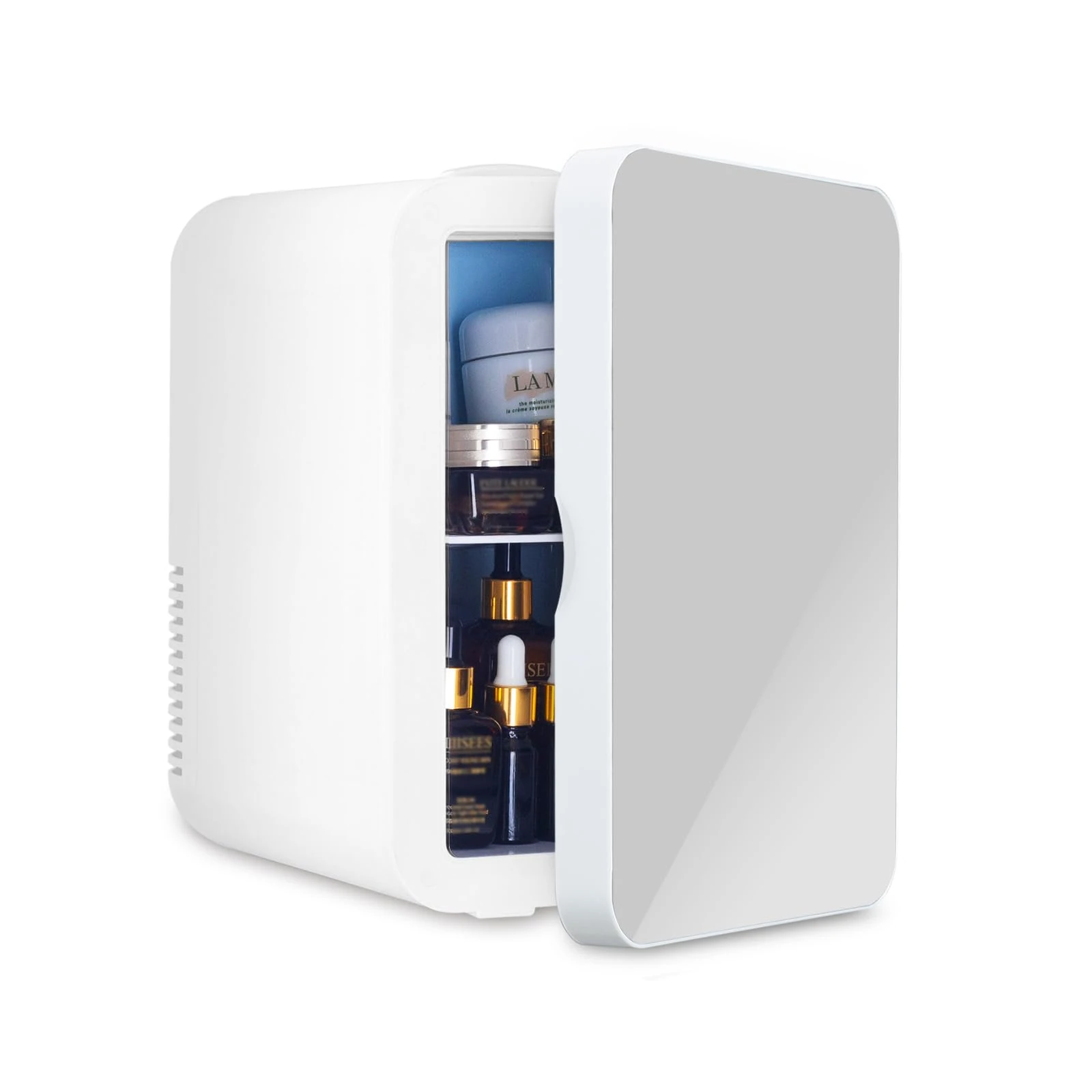 ARTETHYS Mini Fridge for Bedrooms 10L Compact Car Fridge Mini Refrigerator with System Cooler and Warmer for Home Office, 220V AC/12V DC, Silver