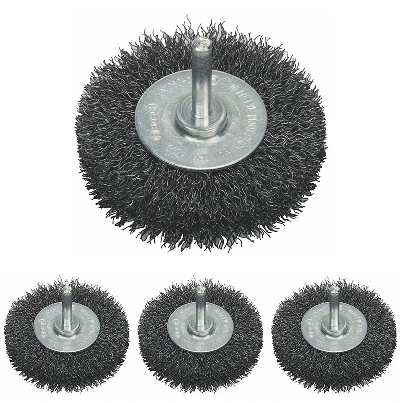 Bosch 2608622053 Shank Wire Wheel Crimped Wire, 0.3mm Steel, 75mm x 6mm (Pack of 4) - Image 1