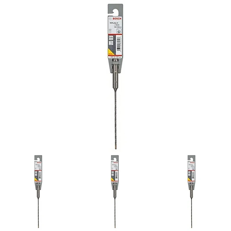 Bosch 2608587802 SDS-Plus-5 Masonry Drill Bit, 3mm x 100mm x 160mm, Grey (Pack of 4)