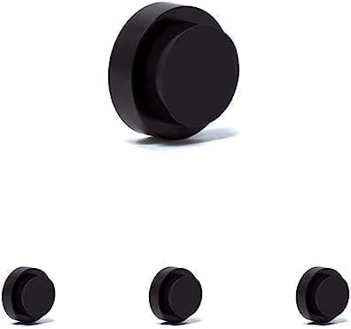 EVI Herrajes Wall Mounted Door Stop,Black Laquered - Black Rubber,24x14mm,04020524TPMNG (Pack of 4)