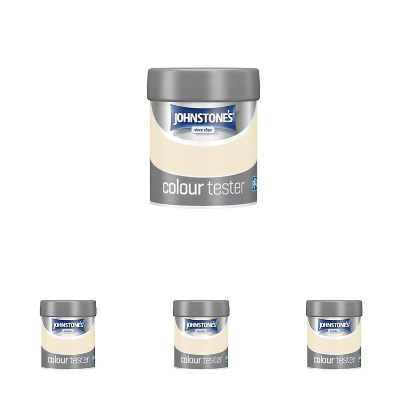 Johnstone's - Paint Tester Pots - Wall & Ceiling Paint - Magnolia - Emulsion Paint - Easy to Apply - Dry in 1-2 Hours - 75ml (Pack of 4)