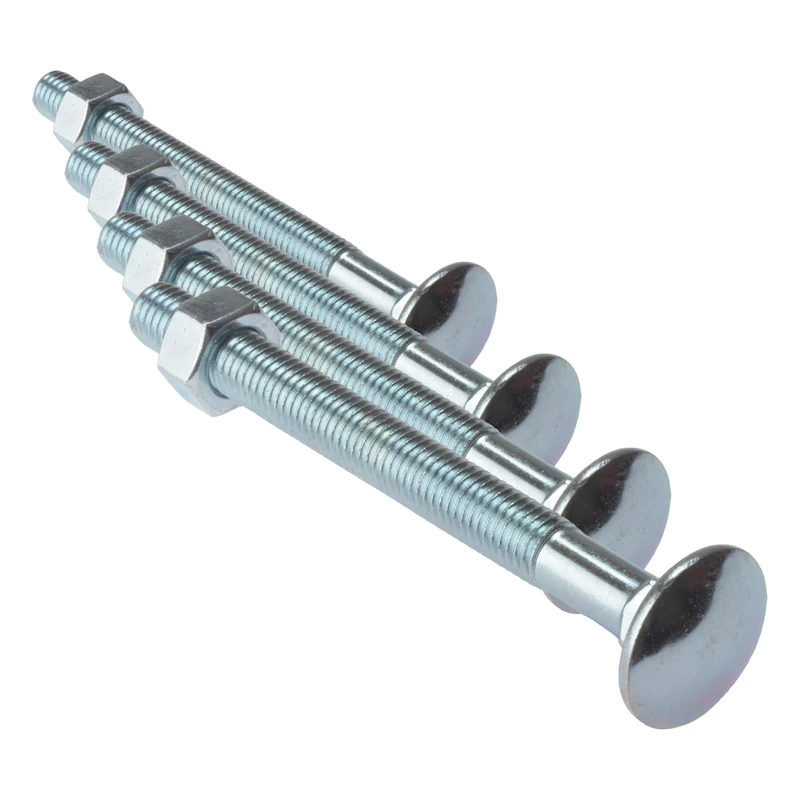 ForgeFix Carriage Bolts | M10 x 240mm | Zinc Plated | Bag 10 (Pack of 4)