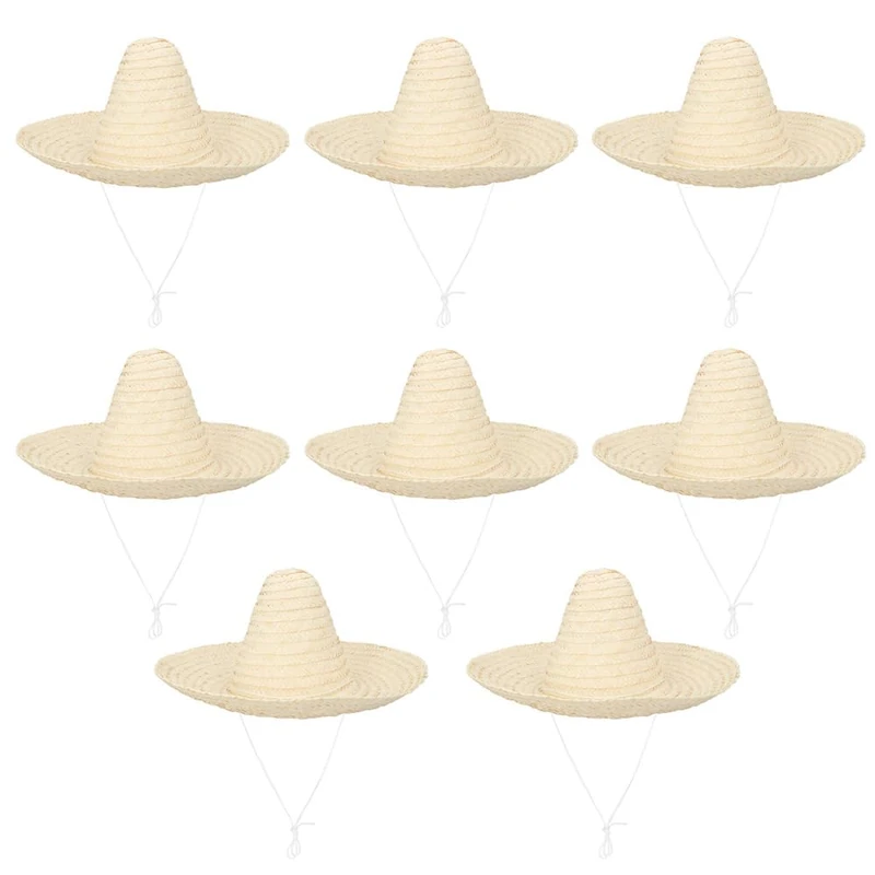 Boland Sombrero Puebla Set of 8 - 49 cm Mexican Sun Hats