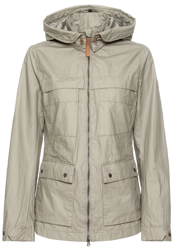 camel active Women's Lightweight Jacket Made of Pure Cotton in Vintage Look, Green (sage), 8