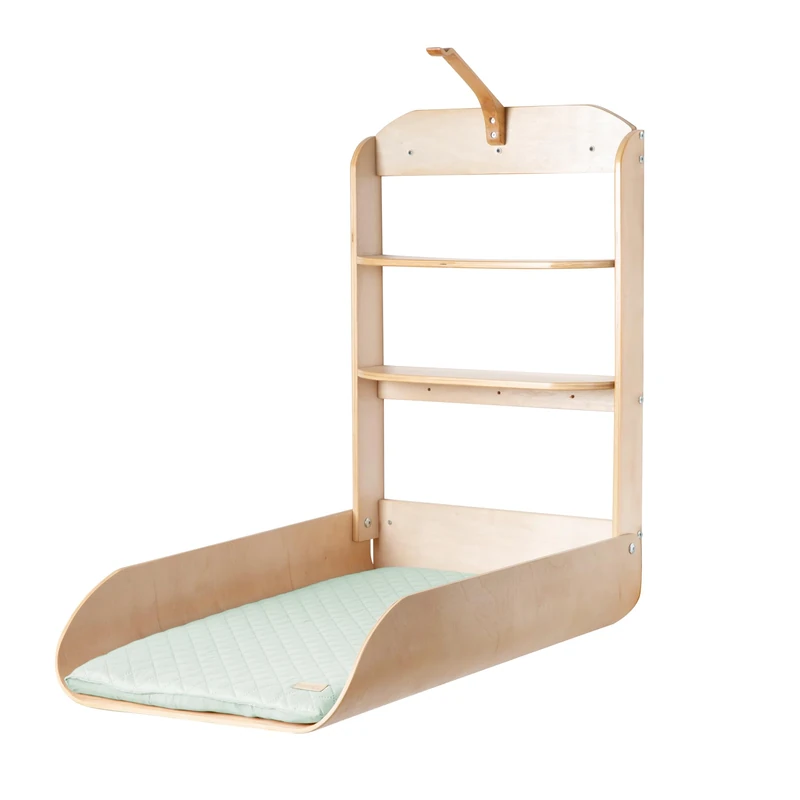 roba Wall-Mounted Foldable Wooden Changing Table - Natural Wood