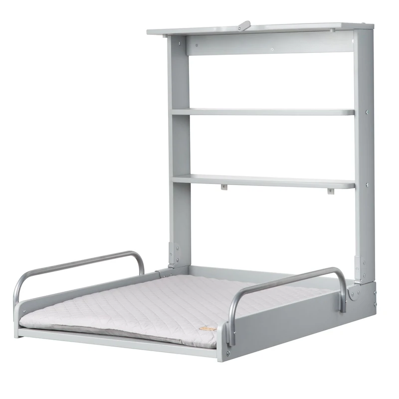 roba Wall-Mounted Changing Table - Grey Foldable Shelf