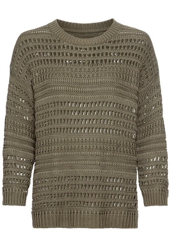 camel active Ladies Loose Knit Jumper, Olive, XS
