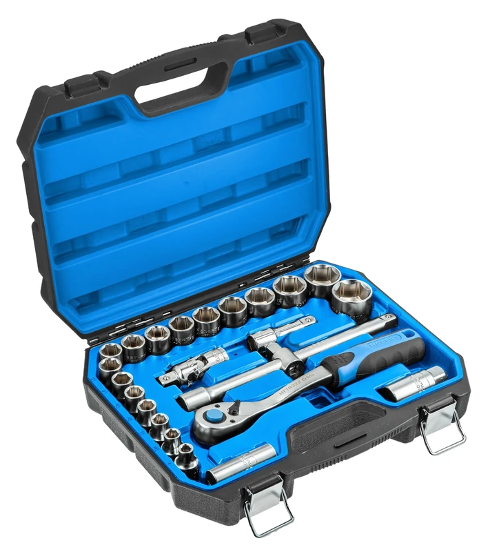 Högert Technik - Tool Set I 24-Piece Tool Set I High Quality Alloy CRV Steel I Ratchet Mechanism with 72 Pawls I Socket Spanner Attachments and Accessories I Ratchet Set I HT1R410
