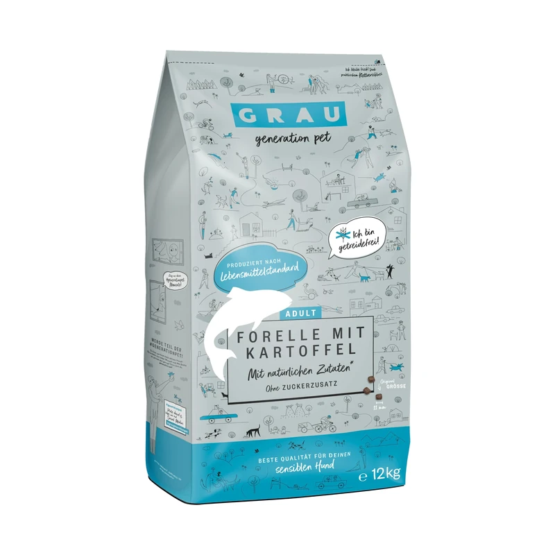 GRAU - the original - Dry food for dogs - Trout & potato (1 x 12 kg)