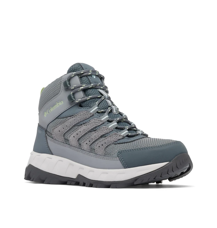 Columbia Women's Strata Trail Mid WP, Mid Rise Trekking and Hiking Boots, Titanium Grey Steel/Sage Leaf, 6 Regular