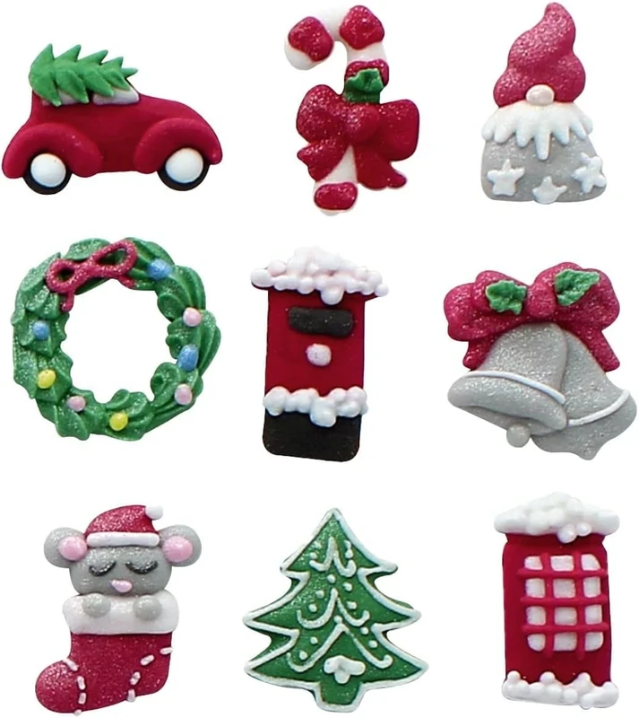 Edible Christmas Cake Decorations Luster Finish 35 mm X9